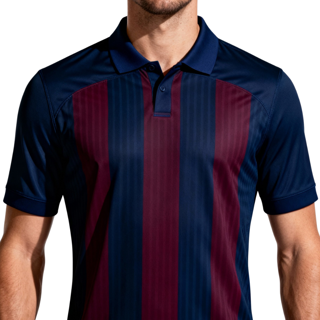 Polo shirt model 10 in burgundy and maroon blue.