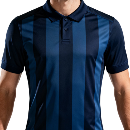 Polo shirt model 10 in dark blue and light blue