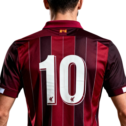 Polo shirt model 10 in dark red and light red.